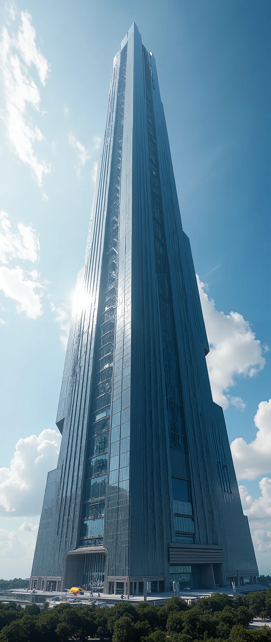 (Highest image quality:1.5),(A huge skyscraper like a mountain that can reach to space),a skyscraper bigger than a mountain. Fuji山よりも高く空に届く超高層ビル. Fuji,(height10kilometer skyscraper:1.5),(orbital elevator:1.5),(A huge building like an iceberg:1.5),(Supermassive structures made of carbon nanotubes:1.5),