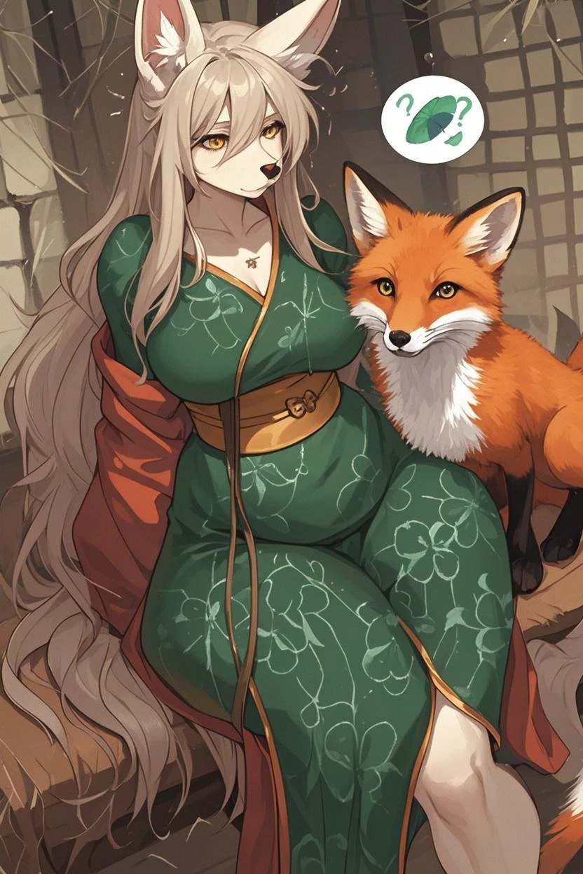 solitary,  (Fox ears), Exquisite eyes, blond，Facial details, Green Eyes, Red Eyeshadow, red lips,  Fake laugh, Ukiyo-e, masterpiece, high quality, at the lowest limit, Large Breasts，shorts，Black pantyhose