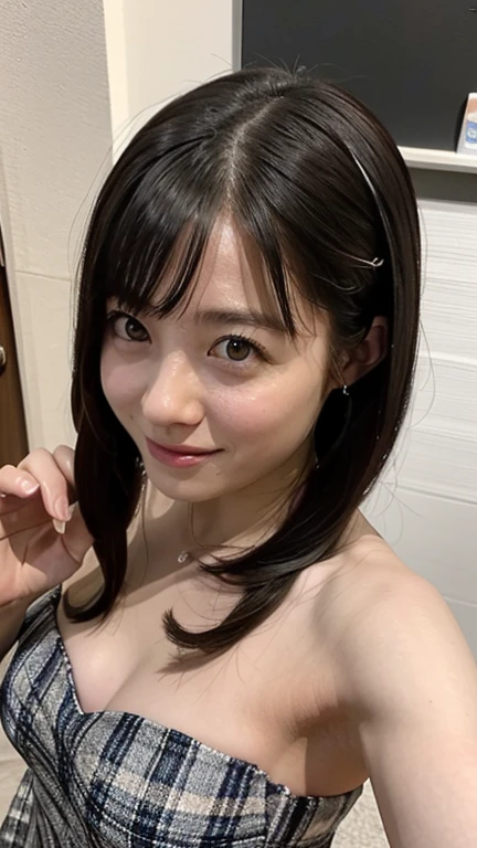 Beautiful Japanese actresses,realism, Surrealism, Written boundary depth, 超High resolution, retina, Anatomically correct, Textured skin, High resolution, highest quality, Super Detail, 8k, I opened my mouth and my eyes.,Age 35、Black-haired、Very small toilet,,Hair tied up,Medium Shot,Moaning, Saliva trace, Wide-eyed, (Frowning), (Crazy Eyes,)