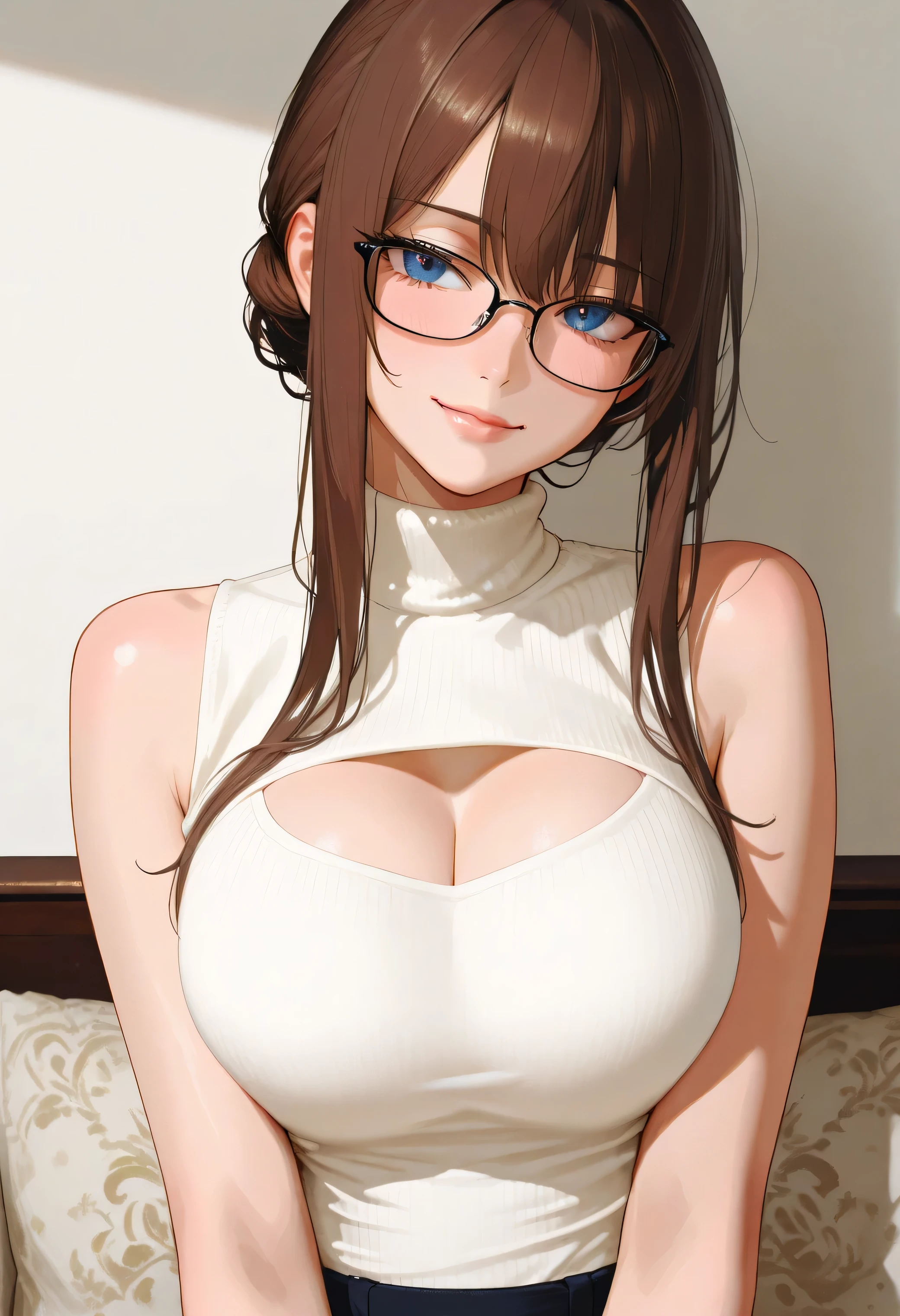 art by Mandy Jurgens and (Alex Grey:1) and (Brandon Woelfel:1) and (Leonid Afremov:1) and Josephine Wall, masterpiece, portrait, stunningly beautiful 1girl, (cute:1.1), beautiful feminine face, medium breasts, cleavage, round glasses, thick sweater, nerdy, wavy brown hair, autumn, blushing
<lora:chikaretsu315_v10:0.8>