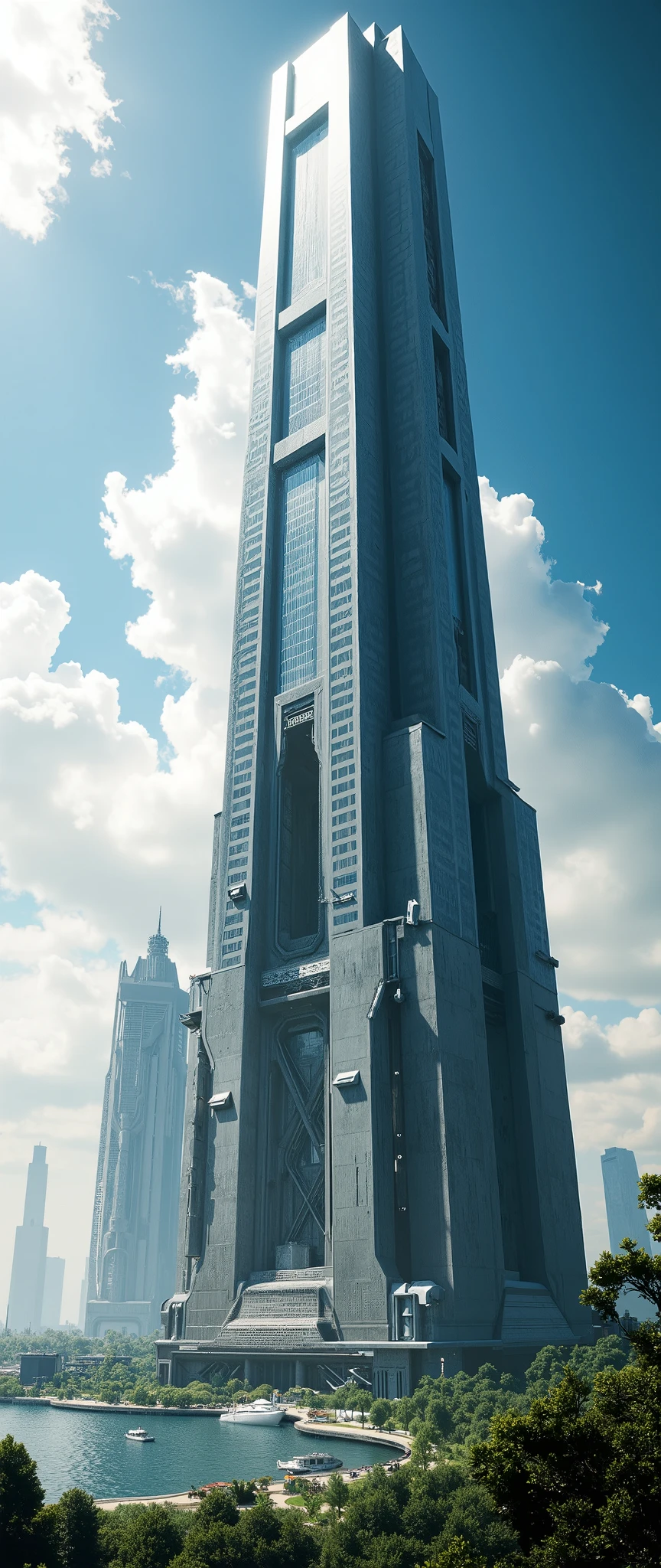 (Highest image quality:1.5),(A huge skyscraper like a mountain that can reach to space),a skyscraper bigger than a mountain. Fuji山よりも高く空に届く超高層ビル. Fuji,(height10kilometer skyscraper:1.5),(orbital elevator:1.5),(A huge building like an iceberg:1.5),(Supermassive structures made of carbon nanotubes:1.5),