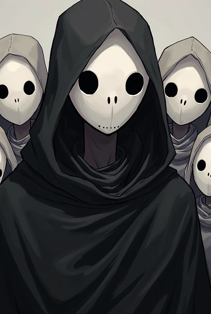 A person in a grey robe wearing a mask. by artist "anime", Anime Key Visual, Japanese Manga, Pixiv, Zerochan, Anime art, Fantia