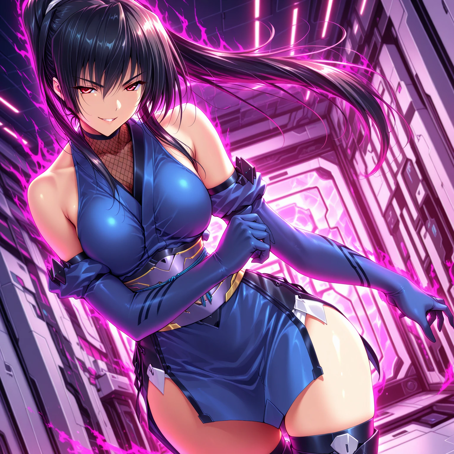 1 girl,beach, (masterpiece, best quality), highly detailed background, perfect lightingbest quality, shinomiyarisa, solo, outdoors, ((glistening skin)), green hair, hair intakes, blunt bangs, curly hair, medium hair, red eyes, big breasts, smile, closed mouth, :d, pink lips, black full bodysuit, (covered nipples:1.2), (cameltoe:1.2),latex, (shiny clothes:1.2),