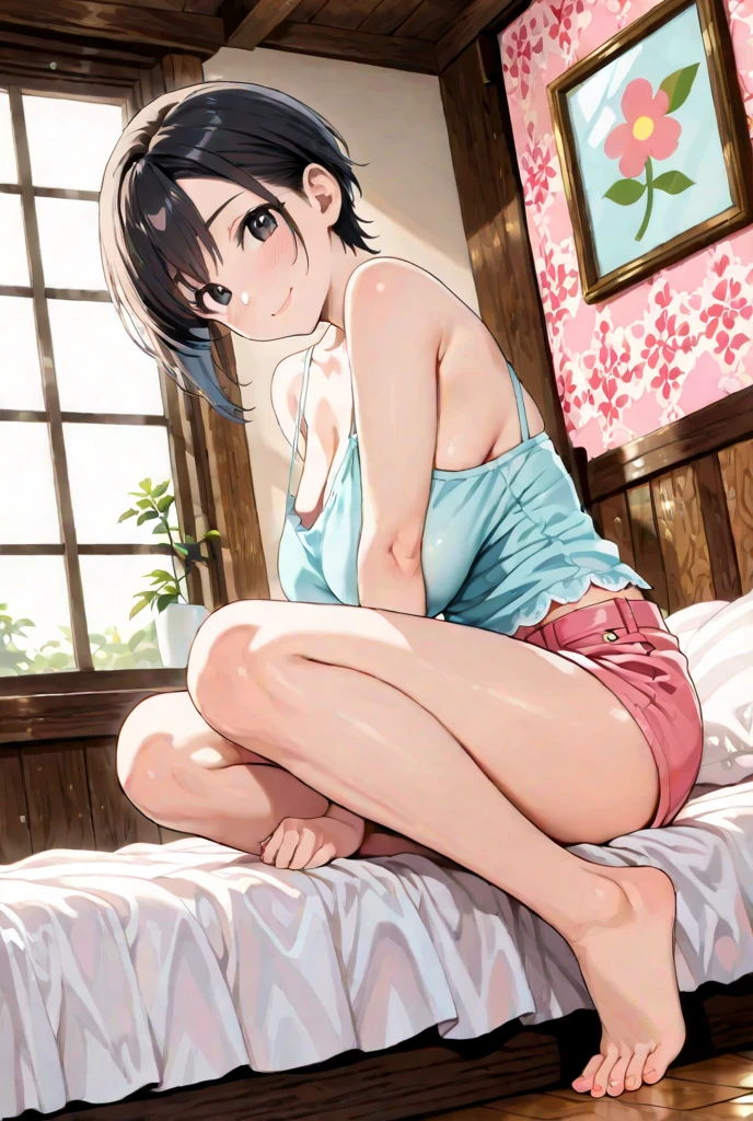 Mirai Kasuga, (Home to 1 million people),(I'lie), (highest quality, 8K, masterpiece, Super detailed:1.4, official art), (Lens flare, particles of light, Shine), big breasts, smile, open your mouth, masterpiece, highest quality, Super detailed, High resolution, Very detailed CG, from below, Completely naked, ((NSFW)), perfect body,sexy, Idol Costumes, off shoulder, panty shot,Are standing, (spread your legs),Lift your legs, (embarrassing:1.3), (blush:1.2), (orgasm:1.4), open your mouth, (shout:1.1), (Move a line:1.1), Sweat, heavy breathing, Expansion Division, penis, sex, sex with men, {{Amazon Location}}, night,On the sofa, Bedroom, White sheets, pillow,