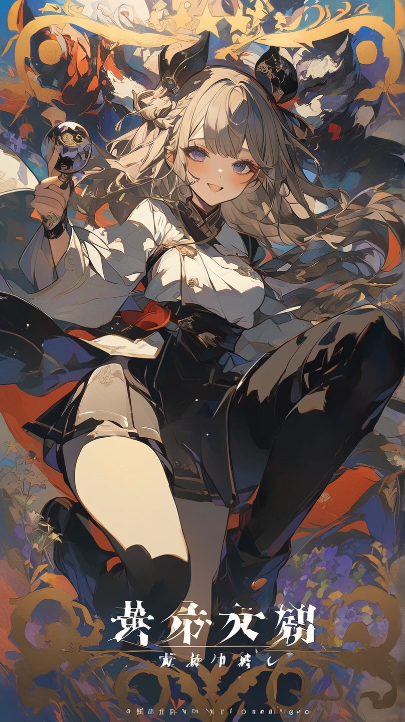 English fairy tale country, Chinese mythology, Colorful auspicious clouds, spring, spring leaves, falling petals, holding a petal, petal, petal background, petal hair accessory, cherry blossom petal, maple leaf, Aki Shizuha, leaf print, sea star, vein of anger, ginkgo leaf, leaf on head, spoken vein of anger, tree, waterfall, sweet potato, dragonfly, acorn, One, Scythe, blurry foreground, 1 girl, day, Drawing, depth of field, blurry, Long hair, branch, hair accessory, petals in the wind, forest, outdoors, nature, bonfire, shirt, looking at the viewer, onsen, Demanding, sitting, masterpiece, Best quality, (Best quality), ((masterpiece)), (High resolution), original, extremely detailed 8K wallpaper, (very gentle and beautiful), ((detailed face)), Beautiful Detailed Eyes, Hair blowing in the wind, dirty hair, lens reflection,
1 girl, Full body, (Golden eye), (Red eye), (wolf ear), (yellow hair), (wolf tail), (wolf ears), (cute young girl:1.1), (wolf ear), beautiful detailed eyes, orange hair, very long hair, (looking at the viewer),
(magazine:1.3), (cover-style:1.3), Fashionable, woman, Bright, Clothing, poses, front, Colorful, dynamic, background, elements, confident, EXPRESSION, holding, statement, accessory, majestic, spiral curled, around, Touch, scene, text, cover, bold, Attention-grabbing, headline, stylish, Font, memorable, Headline, more, stunning, modern, trends, focus, Fashion, on this:
1girl, jett, Asian face, white hair, short hair, black gloves, shoulder pads, black pants, cropped sleeveless jacket, serious expression, crouched, (ninja pose), dynamic pose, kunai knife, holding a kunai, wind effect, strong wind around body, cherry blossom petals, pink background, warm and bright image