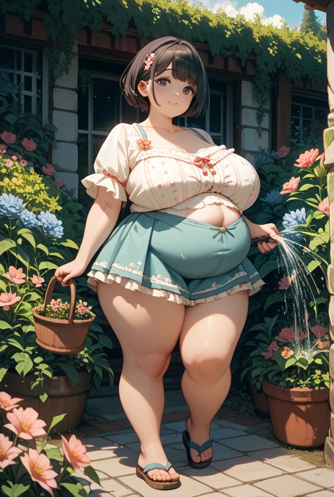 (best quality,4k,8k,highres,masterpiece:1.2),ultra-detailed,(huge breasts:1.1), (pregnant woman:1.1), (crouching position:1.1), (detailed face:1.1), (beautiful eyes:1.1), (rosy cheeks:1.1), (long lashes:1.1), (curly hair:1.1), (radiant smile:1), (exquisite beauty:1), (ethereal glow), (soft, natural lighting), (gentle shadows), (lush garden background), (colorful flowers), (serene atmosphere), (vibrant colors:1), (realistic rendering:1.37), (high resolution:1.2), (ultra-detailed:1.2), (bokeh effect), (dreamlike), (painterly style), (subtle gradients), (feminine aesthetic), (magical realism), (maternal warmth), (tenderness), (graceful posture), (joyful expression), (maternity glow), (motherhood celebration), (natural beauty), (angelic appearance), (life-affirming), (embrace of femininity), (stunning composition), (ethereal presence), (captivating charm), (maternal serenity).