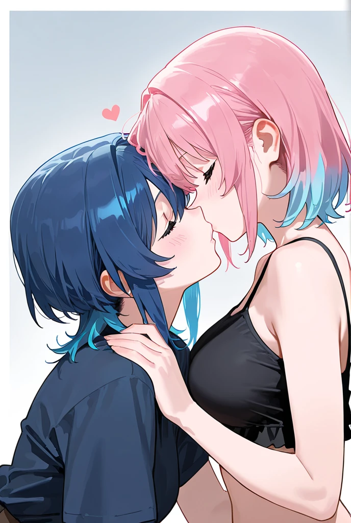 boy and girl、、Gym suit、kiss、hug each other、locker room