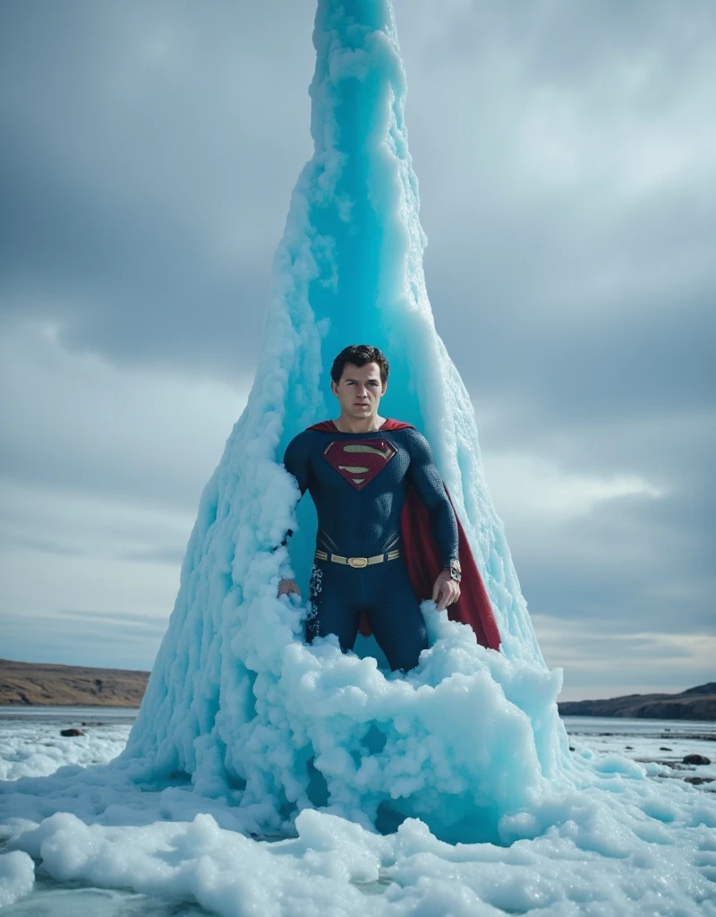 Superman lifting ice 8k