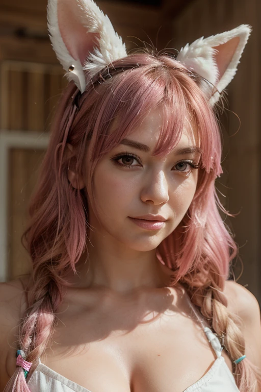 Nove caudas de raposa brancas de neve (1.0), cauda de raposa leitosa (1.0), Fox close-up de nove caudas, Nove Caudas, Nove Caudas, Menina anime com cabelo rosa e vestido rosa com flores em seu cabelo, very menina raposa anime bonita, menina raposa anime bonita, belo anime de fantasia, Guweiz, menina anime com orelhas de raposa, linda garota de anime, menina raposa muito bonita e bonito, chuva da flor cor-de-rosa, desfoque de fundo, estilo anime 4k, arte de fantasia de anime, Papel de parede de anime 4K, Obras de arte no estilo Guvez