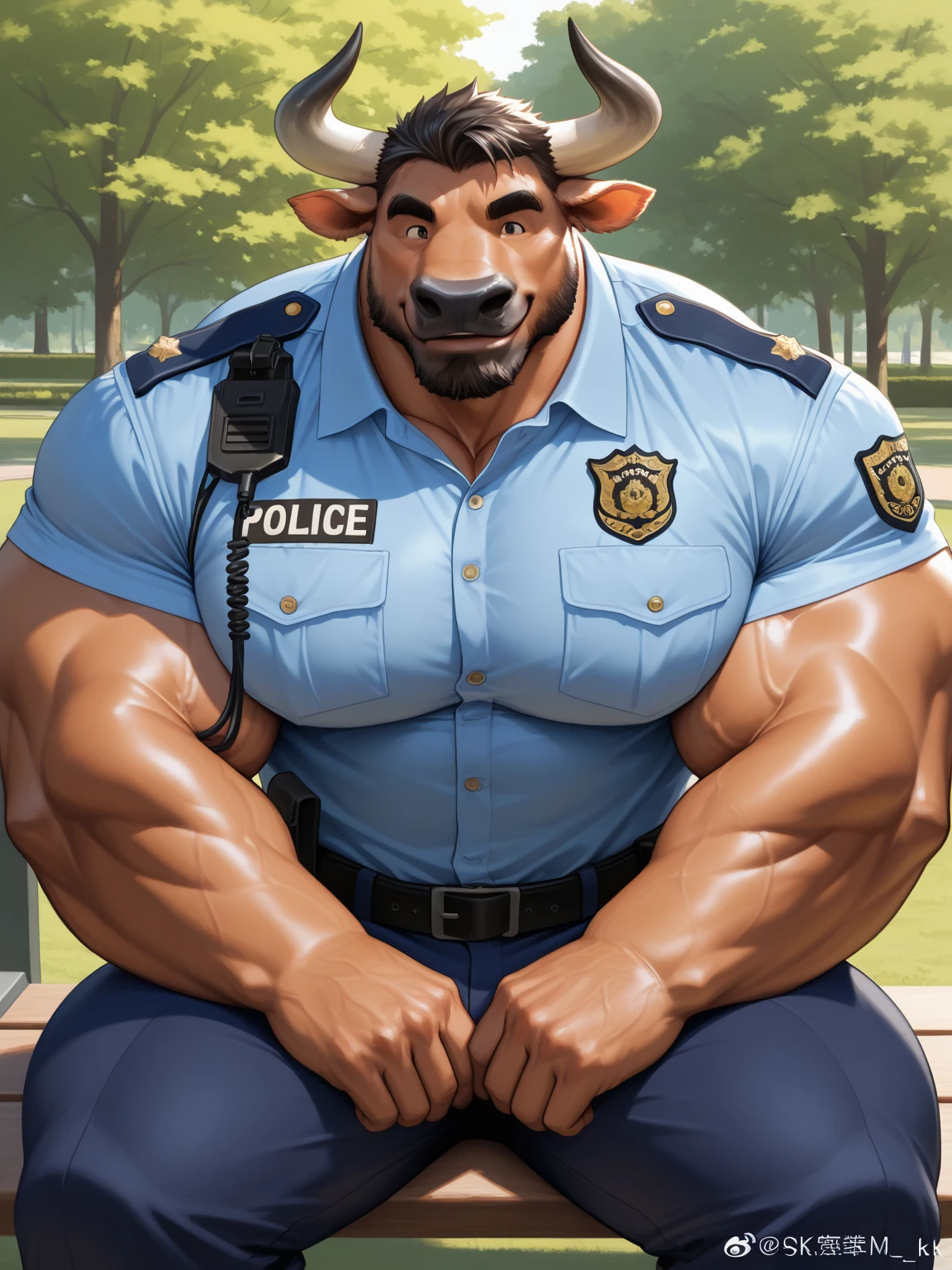 Super muscular adult boar beastman,(Wear a uniform:1.7),Open your mouth and stick out your tongue,Surrounded by men with erections,(A lot of semen on the face and body:1.6),Outdoor,Southern Island,(Anal Sex:1.7),(Nipple ring piercing:1.3),Cumshot from huge red and black erect penis,(Blindfold:1.5),Brown fur,Black hair and beard,(Deep Throat),On all fours,Angle from directly above