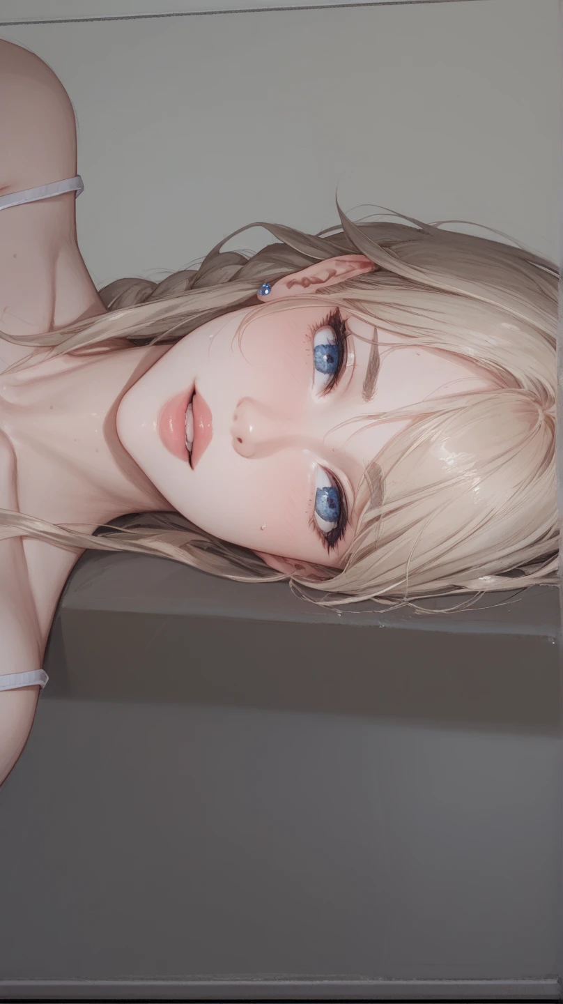 Masterpiece,Highest quality,look up,Upper body,Hairline,Fair skin, (naked:1.5), Anatomically correct, Princess Peach