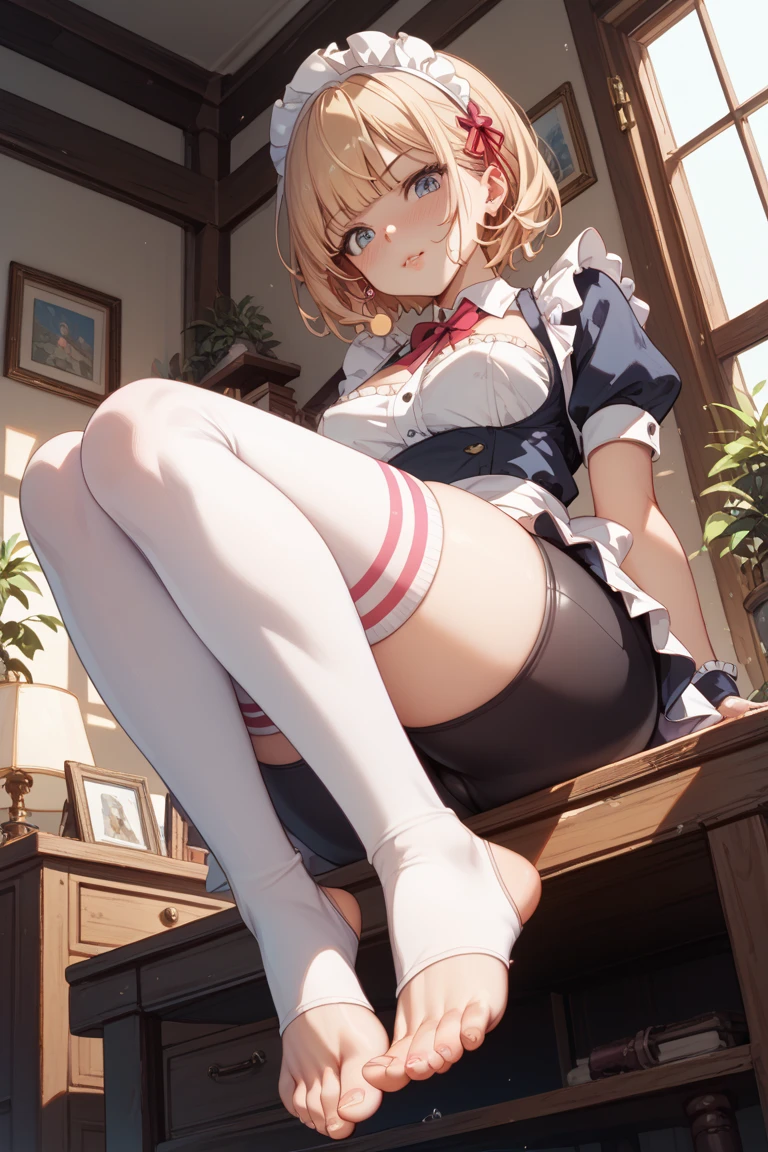 （Highest quality），8K，High Detail Masterpiece), Ｍ字Spread your legs、Spread your legs、Highest quality, Expressive eyes, Disheveled clothes、Perfect Face, High resolution, Elinakiri, 少なくandも, skirtをたくし上げる、Blonde, (Medium chest:1.2), (Purple eyes:1.2), girl２name, ２people々and, skirtをたくし上げる、Show your underwear、Angle from below、少なくandも, Long Hair, Orange Hair, (Purple eyes:1.1), Hair between the eyes,skirt, Knee socks, bow, , Jacket, pleated skirt, shoes, black Knee socks, zettai ryouiki, Plaid, Plaid skirt, Blazer No., Highly detailed face, Perfect lighting, Highly detailed CG, (Perfect hands, Perfect Anatomy), blush、Sweat、 Looking at the audience, abdomen, Contrasting, Cowboy Shot, Ahegao, Ahegao,、White underwear、White pants、((ノーマルWhite panties))、A view from slightly below、White panties、((white cotton panties)),Sexy pose　Fascinating、黒のKnee socksックス、 up the skirt、Show your underwear、delicate underwear、(((Show off your underwear)))、Spread your legs、(Incredibly dirty room、operating a smartphone:1.4)、The room is full of rubbish、Garbage containing rolled up tissue、Detailed garbage pile for background、、(((Gymnastics Competition Pose)))、(((Yoga poses)))、(((Leg stretch pose)))、(((See how to stretch your legs)))、(((This is the sumo pose of stepping on the shiko.)))、(((Dynamic Stretching Pose)))、(((私のLeg stretch poseを見なさい)))、(((ダイナミックGymnastics Competition Pose)))、(((凄いYoga poses)))、(((Leg-spread stretch pose)))、(((See how to stretch your legs)))、(((This is the sumo pose of stepping on the shiko.)))、(((Dynamic pose of sumo wrestling)))