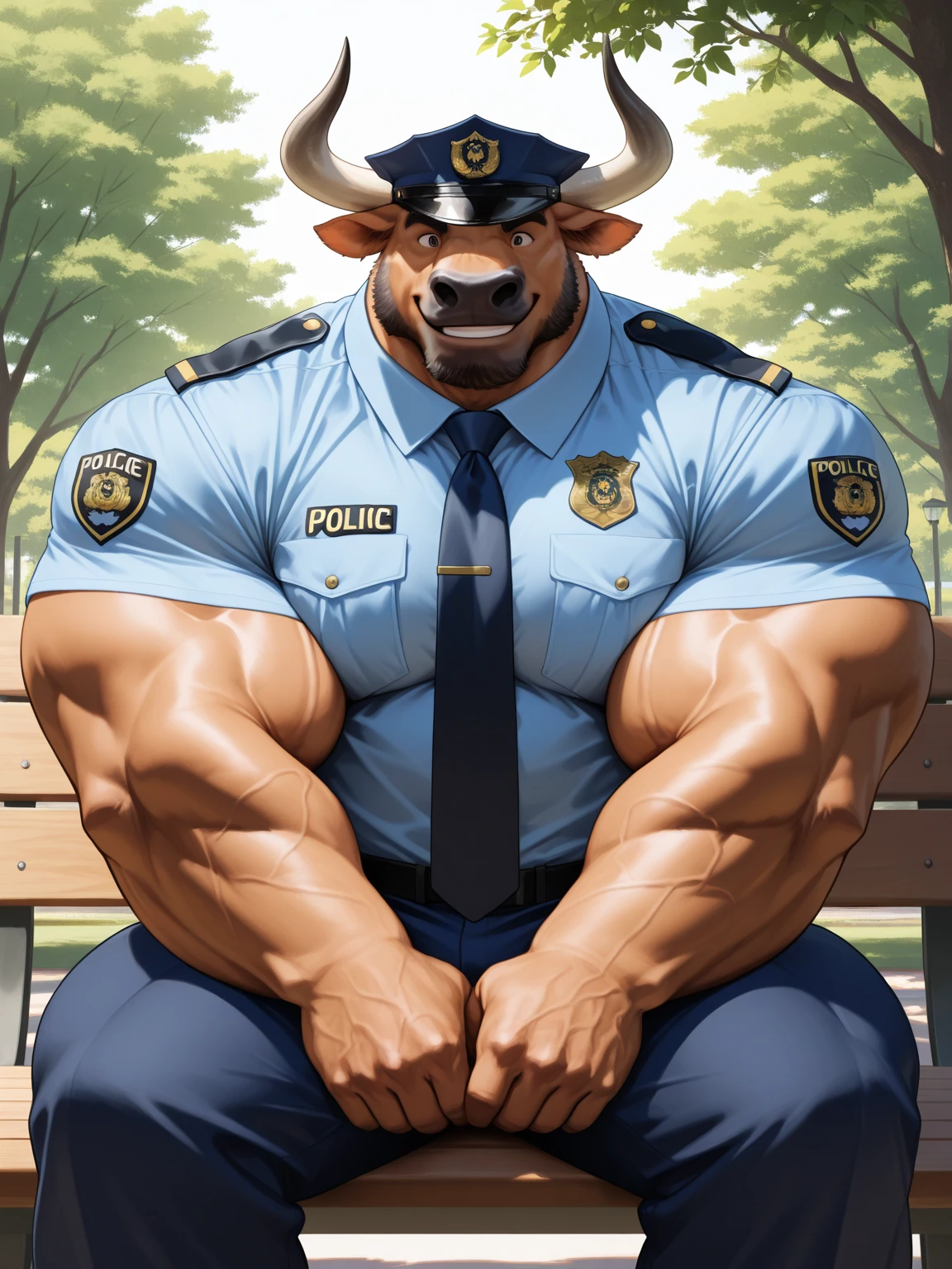 Super muscular boar beastman,(Wear a uniform:1.2),Blindfold,Painful expression,Mouth open and tongue out,Getting cumshot in the face by some guys,(Surrounded by huge, red and black erect penises),(A large amount of semen all over the face:1.3),Pro wrestling,On all fours,(Anal Sex),Licking