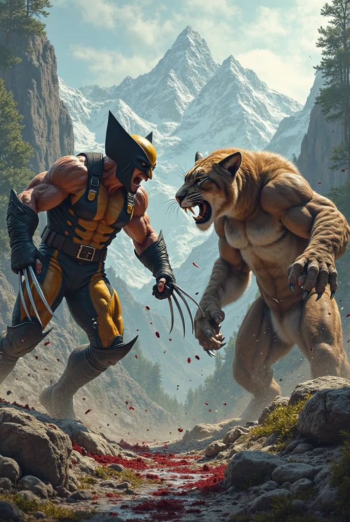 Create real marvel wolverine vs sabertooth