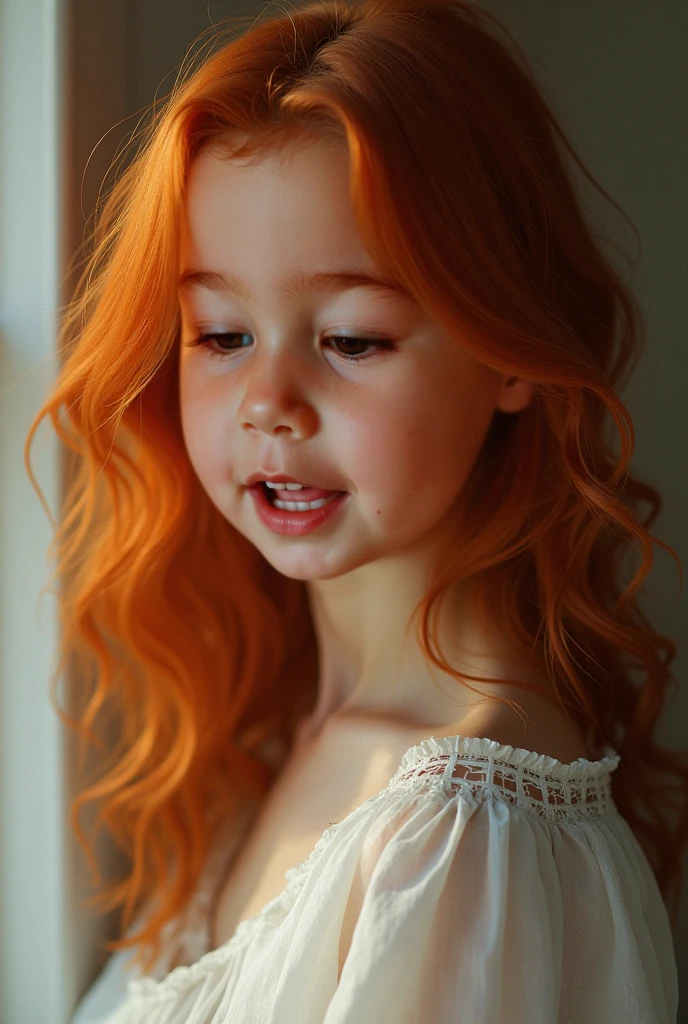there was a red-haired girl leaning against the wall with her hand on her chin, menina de cabelos vermelhos, beautiful lonely girl, Rapariga, Retrato de uma menina de cabelos vermelhos, menina ruiva jovem bonito, infp mulher jovem, Um retrato de uma menina suicida, mulher jovem de cabelos vermelhos, Por Irakli Nadar, with a sad expression, uma jovem ruiva, Redhead Girl