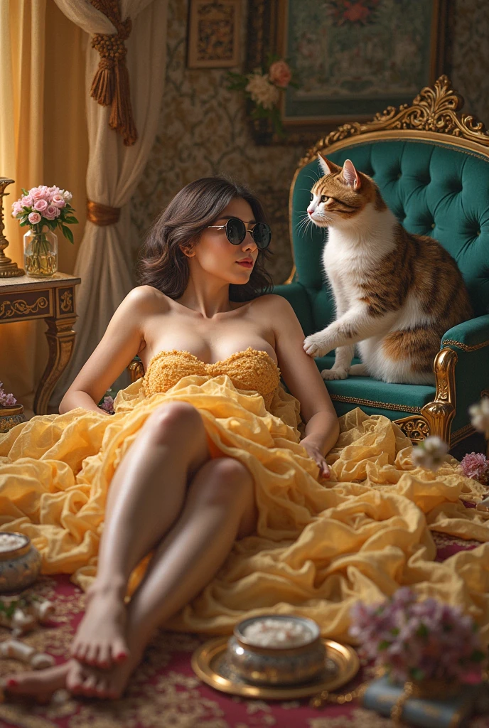 Rich girl with cat casino
