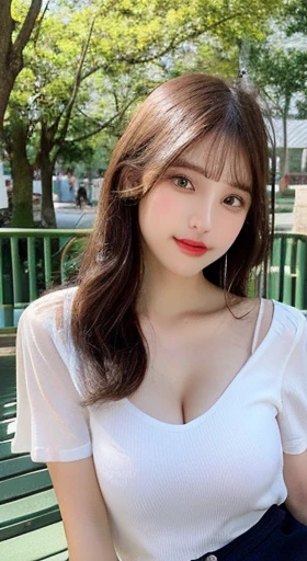 ((realistic lighting, best quality, 8 thousand, masterpiece:1.3)), sharp focus:1.2, 1 woman, Beautiful woman with perfect body:1.4, slim abs:1.1,(Exterior,During the day:1.1),country street,ultra fine face,good eyes,double eyelid,Curly hair,With fair skin,casual dress