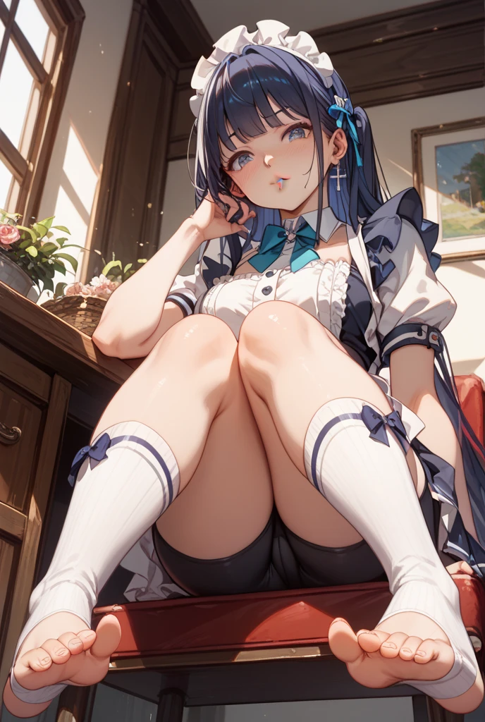 wet, loli, solo, dynamic angle, smile, green eyes, long hair, silver hair, , blunt bangs, (curves), thighs, beautiful and delicate girl, extremely detailed eyes and face, beautiful delicate eyes, detailed light, cinematic lighting, lens flare, light leak, sunlight, shine, beautiful detail light, ridiculous, incredibly ridiculous, huge file size, super detailed, super detailed, super detailed, high resolution, very detailed, plaid skirt, twntails, , leather shoes, , necklace, headband, earrings , best quality, masterpiece, illustrations, extremely delicate beauty, very detailed, CG, solidarity, 8k wallpaper, amazing, fine detail, masterpiece, best quality, official art, extremely detailed CG Unity 8k wallpaper, (sailor shirt)), (pantyhose), ((sitting)), , bed, detailed clothes, slim legs, looking at the audience, smile, best quality, masterpiece, 1 girl, sole, high resolution, original, extremely detailed 8K wallpaper, An extremely delicate beautiful girl with beautiful and delicate eyes, (14 years old)