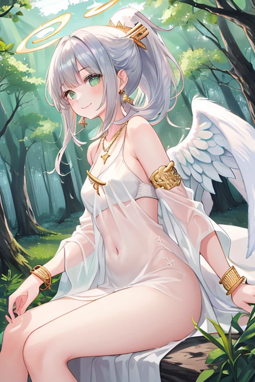 great quality ++ Extremely detailed high resolutionolution, very aesthetic, expressive eyes, (((perfect face))), (((face symmetrical))), ((good anatomy)), (((perfect hands))), (((8k))), UHD, HD wallpaper, (((detailed high cal, (((((1girl)))))), only, masterpiece, The best quality, high resolution, Highly detailed, (illustration), beautiful detailed eyes, (((combatant))), (((1girl))), ((((Whole body)))), (((((((Illyasviel von Einzbern)))))), (((princess_Celestia))), ((((human form)))), ((((smile)))), Celestia, Celestia de My Little Poni, Celestia en forma de milf, long wavy hair, (((Red eyes))), (((strapless tube dress))), (((Multicolored Hair))), (((white dress))), (((milfication))), (((mature female))), (((big breasts))), (((white pony ears))), (((Detailed fingers))), (((white angel wings))), (((golden unicorn horn))), Precise fingers, Not unnatural hands, strange eye, Greek columns, exterior, beautiful majestic forest, vine leaves surrounding the columns, flower bushes everywhere, clear sky, bright sunny day, water lilies, bosque Celestial,