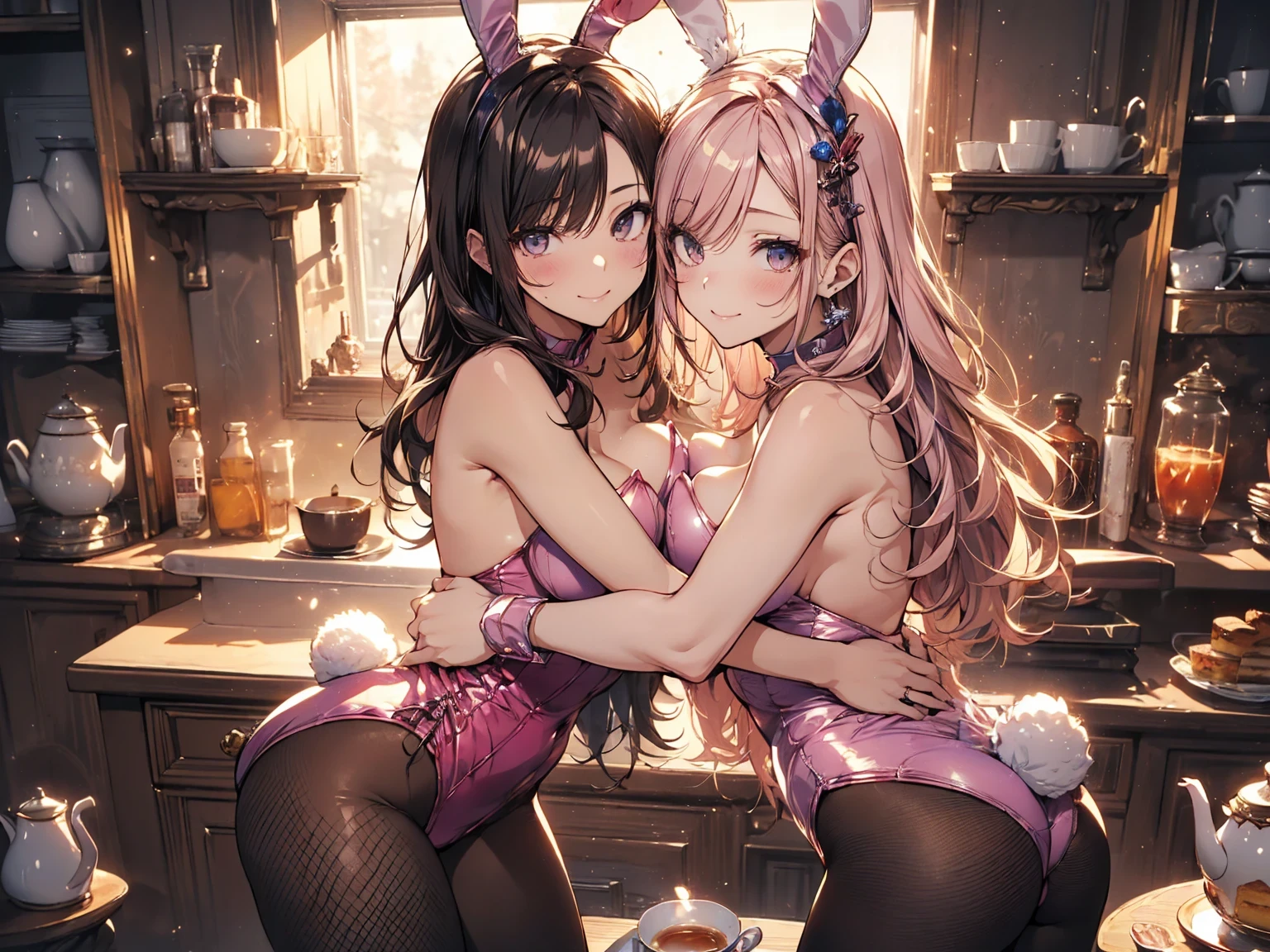 (masterpiece),(Highest quality),(Super detailed),(Best illustrations),(Best Shadow),(Absurd),(Detailed Background),(so beautiful), 16K, 8K,4K, (so beautiful)Minato Akua, One person, alone, Big Breasts, , , fluorescent pink eyes, , heart-shaped pupils, playboy bunny, , Oculogyric crisis, , empty eyes, blank eyes, Perfect figure, , paw pose, Arched back, tongue out, , , orgasm, afterglow, erotic smile, , , Open your mouth languidly, , Sexy posture, , masturbation, vibrator, , , cross-eyed, rolling eyes, , water eyes, tears, , saliva trail, , shiny skin, , Breast fetish, , , torogao, ahegao, BREAK, , Dramatic lighting, , , , night, , , Torrent of Light, mysterious, spoken heart, ,