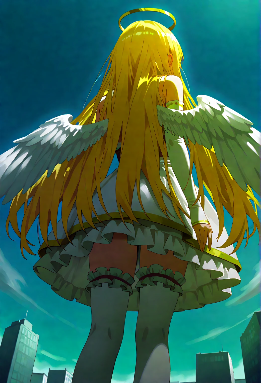 1girl and 1boy, alice zuberg, sword art online, kneeling, panties, back view, anime artwork, anime style, key visual, vibrant, studio anime, highly detailed, masterpiece, best quality, very aesthetic, absurdres