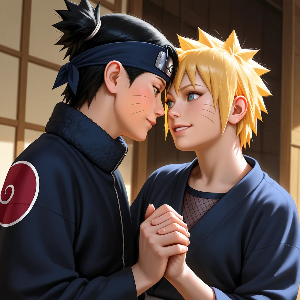 Goku kissing Naruto