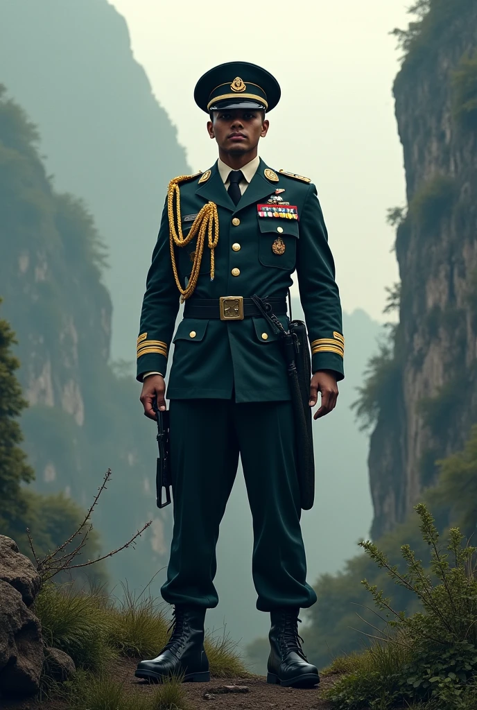 Best quality, masterpiece, ultra high res, a man in Thai_police_uniform standing in the middle of the desert, promotional image, a photorealistic painting ,The background is blurred out to emphasize the focus on the man.
, thailand background, <lora:Thai_police_uniform:1> , 8k, HDR