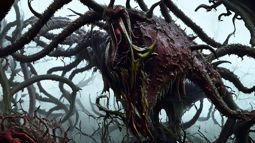 ((best quality image)), ((horror fantasy masterpiece)), (hyper detailed),alluring features((best quality dramatic lighting)), ((shockingly morbid masterpeice ))
A beautiful woman with visible inner vitals, anatomic writhing spiraling out of body, brain leavig her head from gace orifices,striking facial features, jarring expression, grotesquely beutiful image, demonic possesion beneath the surface, phobia inducing, Nightmare fuel,gorey,hyperstylized horror-fantasy ,hyper exaggerated features, lucid,atmospheric terror, abaritions with tongue slinking elongated entering, ghastly and perverse image, phantoms cunnilingus, harrowing, Unsettling, gynecologic, Graphic,stunning hellscape, extreme, shockingly morbid