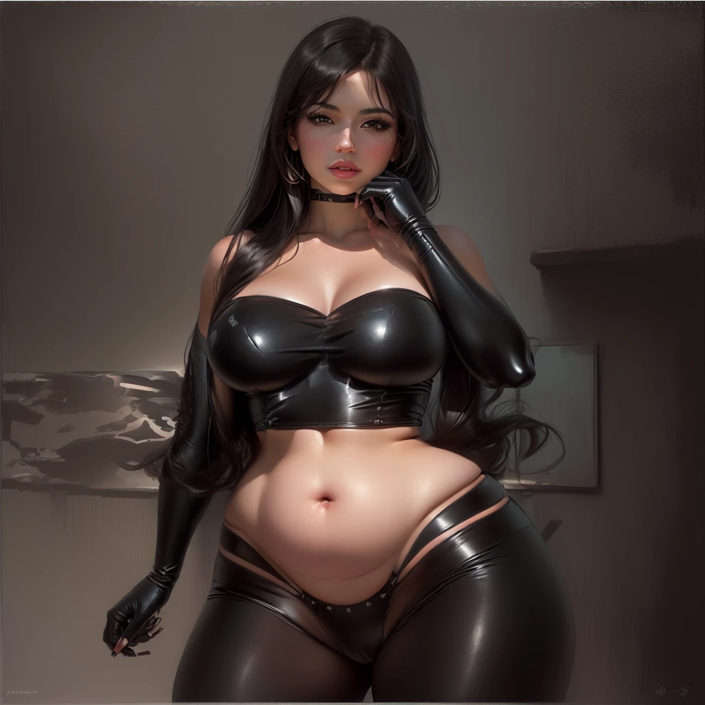a woman (wearing Very sexy black transparent Ultra-realistic thighhighs,Very large breasts,:1.2),