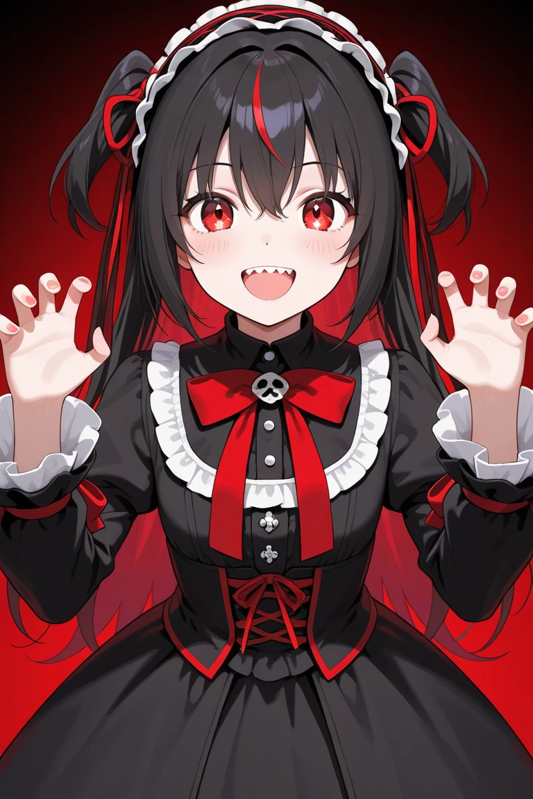 hyper cute gothloli girl, creepy, unsettling, acrylic painting, neotraditional style tattoo art, sticker, vector ready, limited colors, simple lines, Highest quality, masterpiece, Ultra-high resolution, 8K