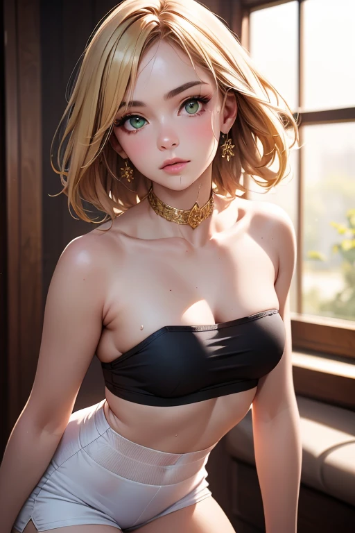 a close up of a girl , detailed strands of hair , big booobs ,  shadowbringers cinematic, 4 k detail fantasy, a beautiful fantasy empress, game cg, xianxia fantasy, xianxia hero, 2. 5 d cgi anime fantasy artwork, cinematic goddess close shot, ruan jia and artgerm, wow 4 k detail fantasy, hyper-detailed fantasy character, high definition, hyper- detailed,perfect, fantastic, detailed facial and body skin texture, detailed vagina (pussy), detailed eyes . ultra realistic, ultra detailed ,exposed cleavage, super fine hand , (detailed transparent underwear), ((detailed bra)), ((detailed buttocks )), (((detailed underwear))), ((show panties))  , show nipples naked , (detailed breasts ), ((detailed nipples)), ((Naked)), ((detailed face )), ((detailed beauti vagina)), ((detailed body ((naked)))) , Highly detailed face and skin texture, Detailed eyes, Double eyelid,yellow hair ,pink bow, elf ears ,blue eyes 