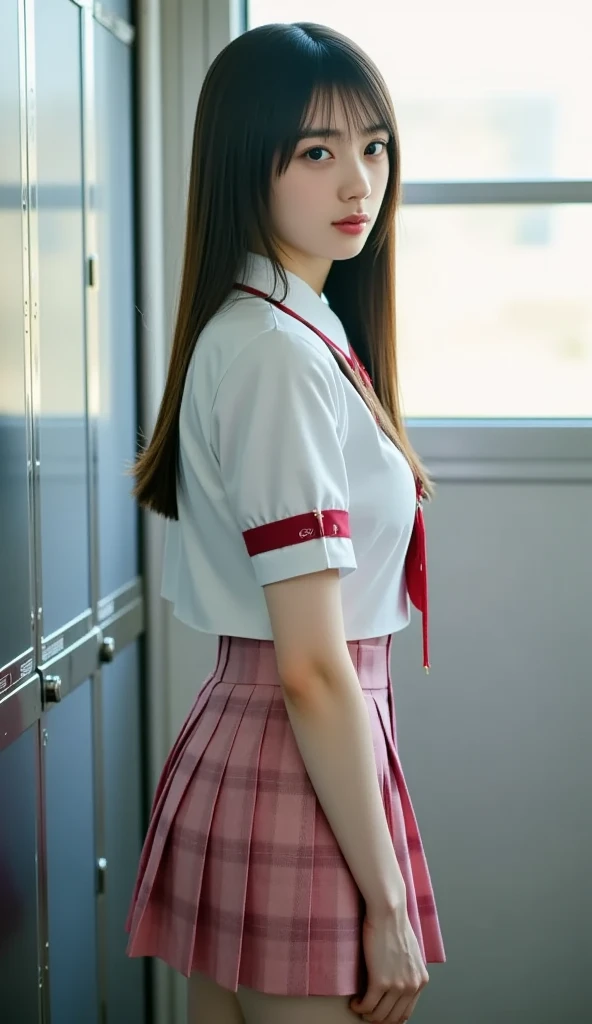 ((Superior Quality, 8K, tmasterpiece: 1.5))、Japan schoolgirl、18year old、Pubic area is clear: 1.2、Perfect Body Beauty: 1.4、8.5 head body、((high-school uniform、Red ribbons:1.5))、pleatedskirt、cleavage of the breast、Country house、sofas、sleep、Thigh opening、(Lace white panties、Show panties:1.5)、Sexy upper eyes、happiness、Cute smile
