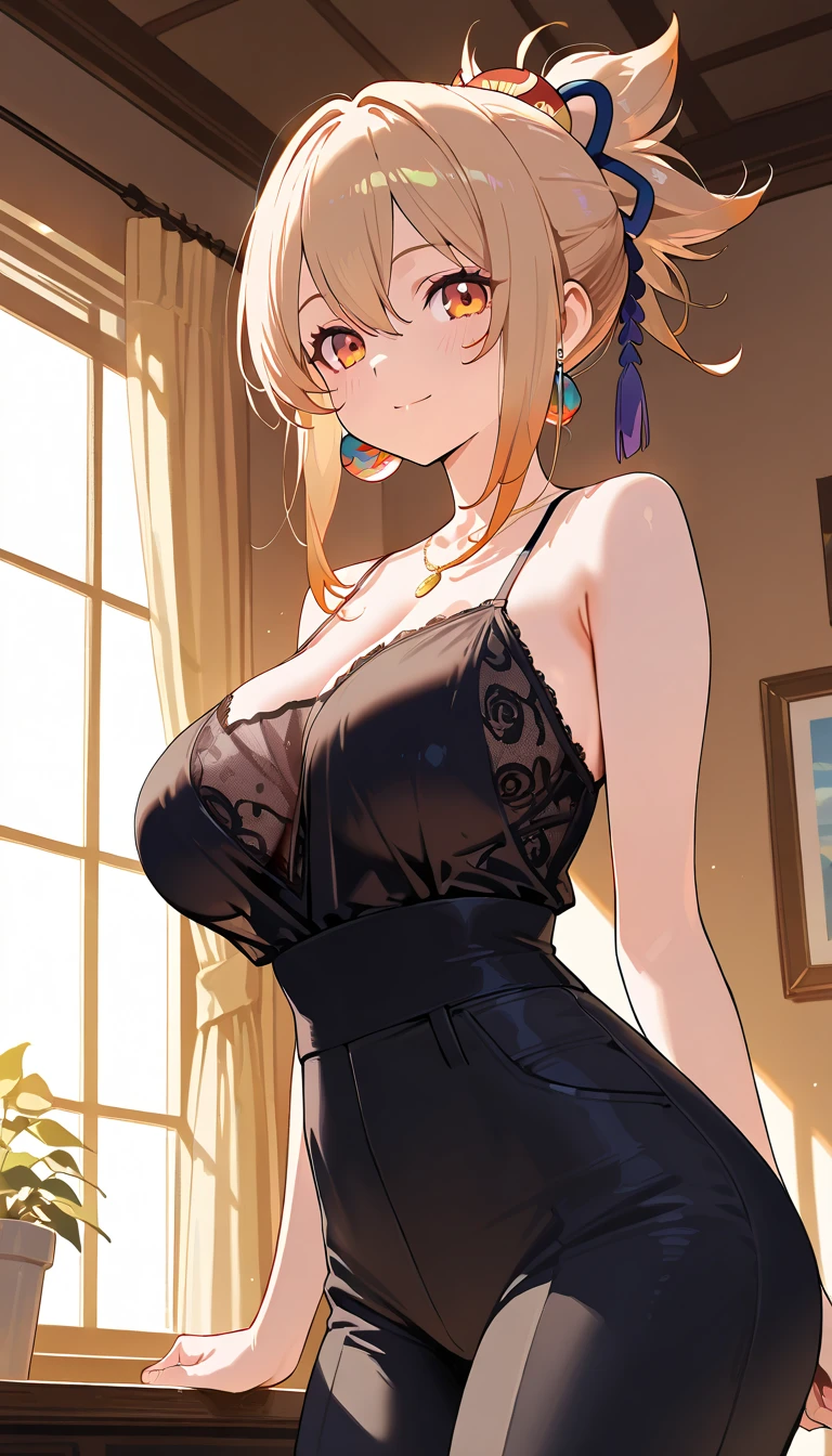 (Mature Girls), masterpiece, Tight waist,Large Breasts, blush, Official Art, indoor, Detail Eye, CG, smile, white virgin killer sweater, Are standing