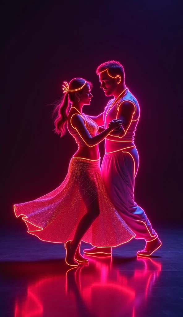(((2 watery human silhouettes, dancing together on a street , at night, multicolored led light, Alberto Seveso art, motion, ))), ((street dance, animated dance choreography)), (closeup view ) from a height of 3 meters extremely detailed foreground, bright colours, 8k, ultra high definition, non blurred, textures, 3d, cinematic landscape