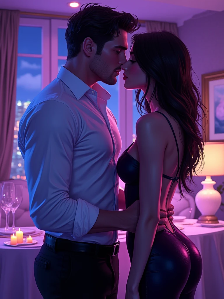 girls, young , by the wide, see through,beautiful blue eyes, by the wide y sexy, Correa, Sit on a man's lap, with his back to the, her hands lifting her breasts, looking at the ceiling, arching the back, Old man groping a girl's breasts, evening, candles, dark lighting, Penthouse with city views, humor sexual, sexual movements, hands towards the crotch, Hands down in panties, side view, arch back, curved back, side view, view from the side