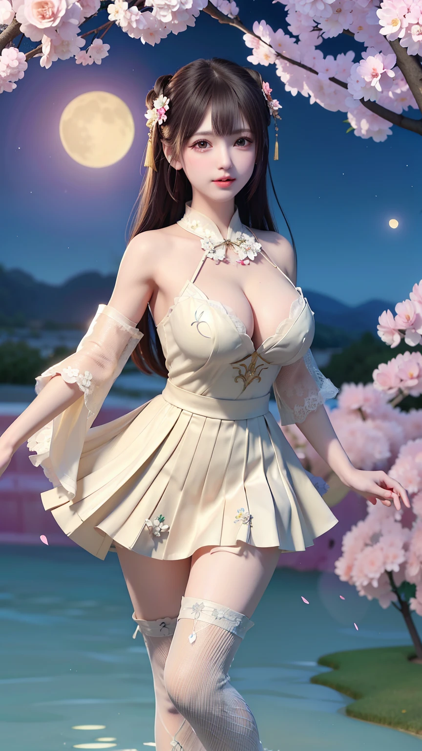 Masterpiece, best quality, (realistic, photorealistic: 1.37), 8k, an extremely refined and beautiful, amazing, fine details, official art, absurdity, incredible absurdity, huge file size, super detailed, extremely detailed, beautiful meticulous girl, 1 girl, (perfect female figure), full body, huge breasts in the middle,