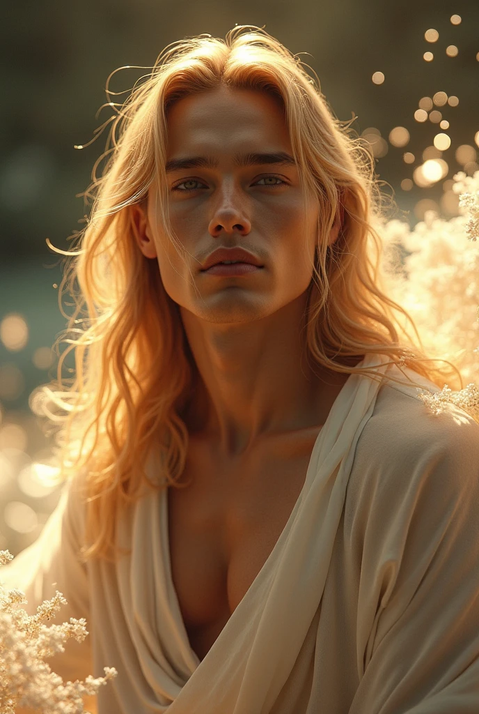 ((masterpiece)),((best quality)),8k, high detailed, ultra-detailed, Stylish Pose, real skin texture, dark cinematic lighting, 21 year-old Italian male model, barechested, shirtless, handsome italian, cute looking, divine look, powerful light greeneyes, apollo god, god of the sun, Sun god, godly, white pale skin, roman god physic, (dry blond hair:1.6), (short hair:1.4), blonde messy hair, strong jawline, masculine, muscular, defined fit body, hairless chest, shirtless, pantless, sinister aesthetic, (sunrise:1.7), arm bracelet, costline, epic sunrise, walking towards the camera, (isolated:1.7), (in the untoched beach:1.4), natural beach enviroment, (in the middle of nowhere:1.7), barelegged, barechest, barefoot, white antique linen spartan loincloth ,( white linen antique draped cloth skirt:1.4), (golden chain in roman skirt:1.4),,,, backlight, cinematic lighting, Depth of field, award-winning photography, elegant, hyperrealistic, octane render, unreal, high definition, 8k resolution, highly detailed, 8k uhd, professional lighting, photon mapping, radiosity, physically-based rendering