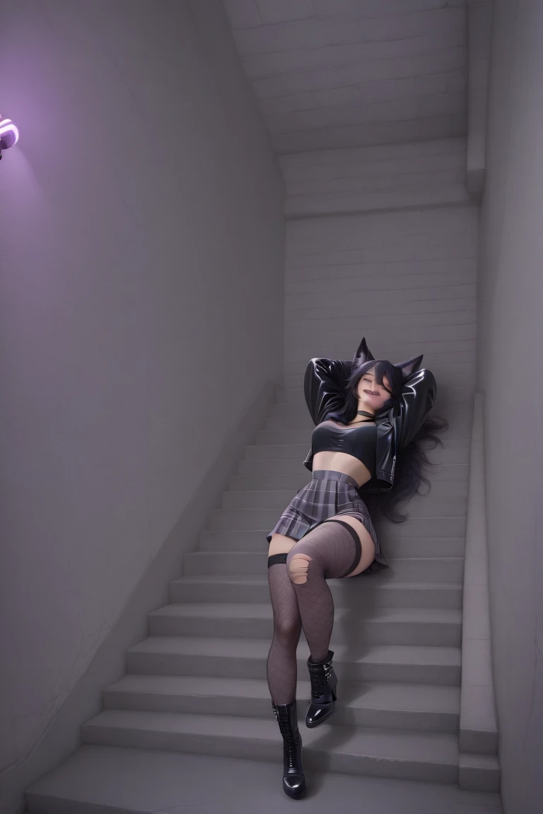 femele，Transparent T-shirt，Wet with，huge tit，squatting down with her legs open，black lence stockings