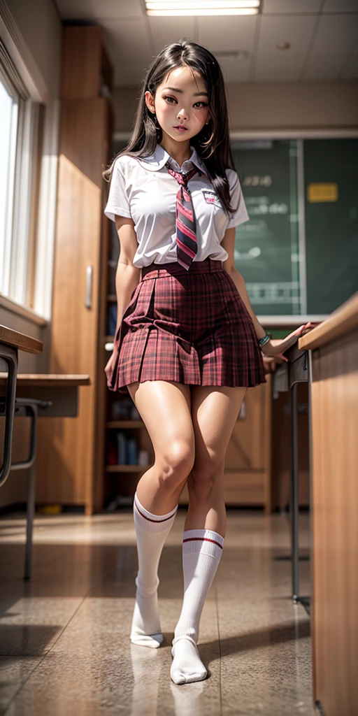 (Obra maestra, 16k,8k,4k ,Ultra detallado:1.1),(Cara hermosa:1.1),(1girl:1.1),25yo, top model body, perfect legs, (Lift Jewelry:1.3),(urination:1.4),(avergonzado:1.2), provocative (school dress:1.5), sexy stilettos, hight heels, pantyhose, long haired girl, peeing self, wetting her clothes, can't hold her pee face, wetting herself desperate, pee desperation pose, her body can't hold her pee and wets herself in a classroom in absolute desperation, pee runing down her legs, standing up, hyper pee desperate face, big pee pudle