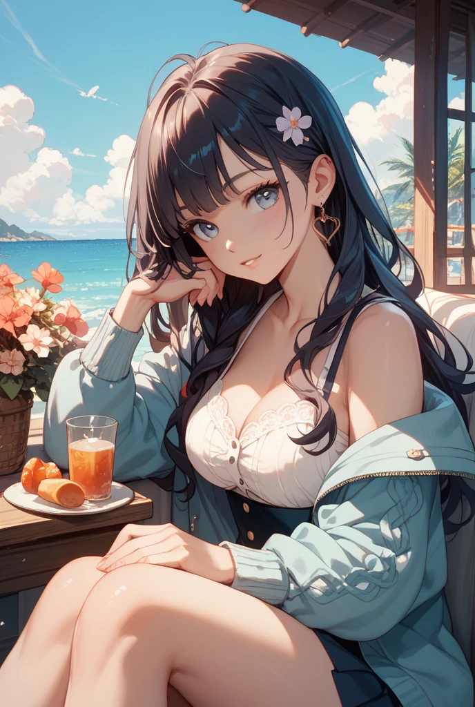 highest quality、High resolution、Detailed Background、(Beautiful face in every detail:1.4)、Anatomically correct、(Hide your fingers:1.3)、(Detailed facial expressions)、(Detailed eyes:1.2)、(Detailed eyes:1.2)、Beautiful women in their 20s、(Highly detailed face:1.4)、Black Hair、Brown Hair、well-groomed eyebrows、(Huge breasts:1.2)、Bobcut、Long Hair、Hairstyles that add waves and curls、Cute hairstyle、Cute Eye Makeup、Cute Lip Makeup、Perfect body line、

(Two beautiful women spending time in an elegant and extraordinary space:1.5)、

Wide々Sitting on the private terrace of the villa、Spend some time relaxing、With a cool drink in hand、The way she relaxes elegantly is wonderful.、While looking at the beautiful scenery、Enjoy a conversation with your partner、

Walking along the private beach、Enjoy the view illuminated by the setting sun、Walking along the beach, holding hands、Spend time alone with your partner、Enjoy a cocktail at the beachside bar、watch the sunset、

Overlooking the blue ocean of Miyako、Resort with private beach、The rooms have wide ocean views.々Villa type、Spa and Fitness、Fully equipped with various water activities、High-class service and delicious food are a big hit、

A summer dress with an off-the-shoulder design gives a cool feeling、
Elegant materials such as silk and chiffon create a luxurious feel.、
The medium length and A-line silhouette are cute and mature.