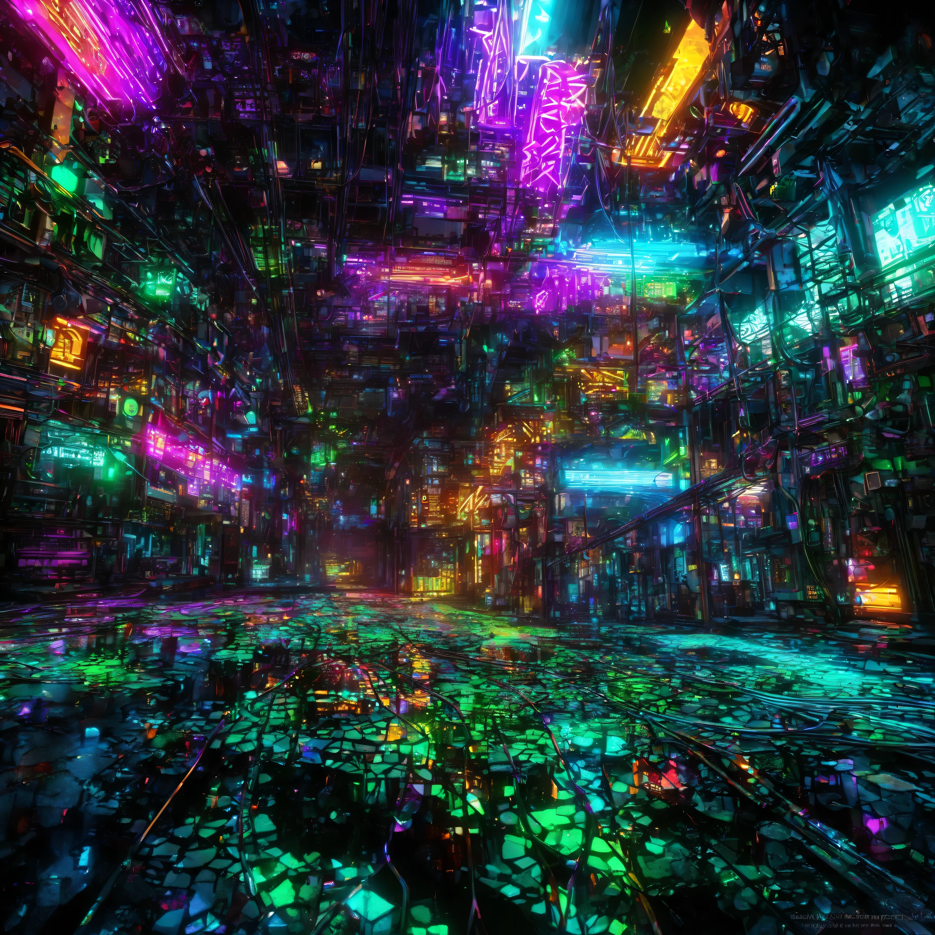 city where everything is made of machine, Clear, Bright neon colors, precision machine, machine, machine部品, Led, Wire Cable, A fusion of all-round punk and all-genre punk, Shadow effect, Gradient Magic Effects, Mysterious Effects, (Super Detailed, absolute resolution, top quality:1.3), 2.5d, Ancient Battlefields, artistic photography, Super Real, Graphic CG Digital Fantasy Art