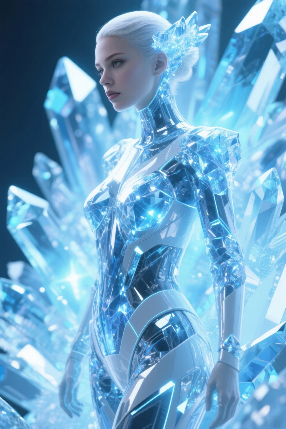 light element,translucent luminous glass body in levitation, a translucent French woman made of crystal and light, sketch, minimalism,long legs, pencil drawing, clear lines,(double exposure:1.4),delicate fractal ornament,(upper thighs shot:1.3),full body shot,low angle shooting,(fully translucent crystal body:1.9),soft focus,4k,hdr, fractal glass, 1girl,fantasy artwork, masterpiece, (fractal tattoos:1.4),(translucent luminous crystal body:1.2),A minimalist design,of a silhouette outline and a beautiful woman in crystal and a glowing shadow world,intricate crystal artwork Masterpiece,((icy mint and white,translucent crystal:3.0,  transparent shap:1.9, transparent crystal body illuminated from the inside : 1.9, internal lighting :1.9, crystal:1.9))