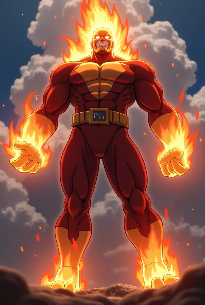 Endeavor, my hero academia, from front, super fine, bodysuits, middle-aged man, hunk, looking down and mouth wide open with shocked face, ?????? grab, ?????? squeeze,
