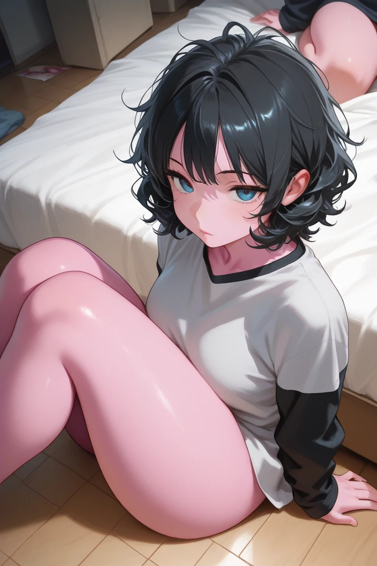 One woman、One Man、beautiful girl、high school girl、Short Hair、Sailor suit、Short pleated skirt、Love Hotel、Love Hotelの部屋、Pink lighting、Knee socks、King-size bed、Highest quality, Black Hair、Sweaty body、ムレムレのKnee socks、Sit on the bed、Lie down with your legs open、Lie on your back on the bed、Embarrassed face、Pink Panties、Pink Bra、Scared、Money is handed over、Man holding money、Make your panties look bold、Thick thighs、Big 、Big Ass、Penis insertion、Normal position、Sex、Sexual excitement face、仰向けでSex