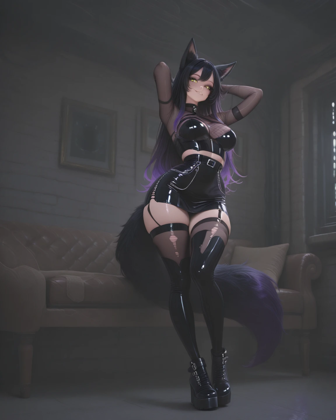 Ultra-realistic 8k CG, masterpiece, best quality, (photorealistic:1.4), absurdres, extremely detailed, real hair, life-like, horror scene, dark setting, provocative pose, score_9, score_8_up, score_7_up, source_anime, solo, 1girl, smile, looking at viewer, messy long hair, black hair, red eyes, wet virgin destroyer sweater, sideboob, underboob, wet black panties, wet black thighhighs, indoors, hallway, fingering pussy, multisextoy, multinsert, dildo in pussy, very skinny, goth girl, rolling eyes, wet goth clothes, choker, sport shoes, full-body fishnet, skull print, goth gloves, sweaty body, squirt, squirting everywhere, very horny, heart pupil, tongue out, drool flowing from her mouth, aphrodisiac, long black nails, large tattoo, small pussy, virgin pussy, blood coming from her pussy, bloody pussy, very sweaty body, wet pussy, small breast, small ass, thin legs, masturbating, tired of masturbating, bare breasts, nipple pierced, gothic accessories, gothic neck belt, gothic belt, pierced elf ears, wolf ears, wolf tail, pierced nose, on the bed, bloody bed, wet bed, ahegao face, 6 years old, blush, Embarrassed, wet, wetting, she squirts everywhere, she is short, 100cm tall, vibrating, final setting vibrator, remote_play, remote_vibrating, female masturbation, She hornily tells me "fuck me darling", she too much squirts everywhere, she wet everything with her pussy juice, She was going to faint while fingering her own pussy, sleepy, panicking