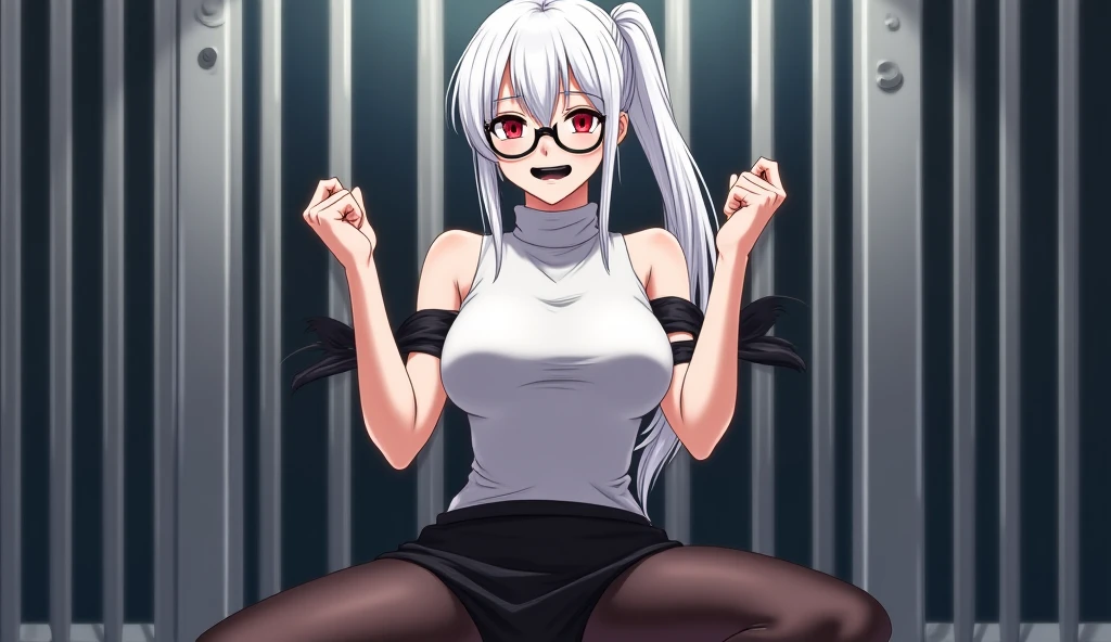 (masterpiece, best quality, ultra-detailed), 1girl, LokiKamikatsu, digital choker, digital bikini, white skin, looking at viewer, seductive smile, (perfect hands, perfect anatomy)