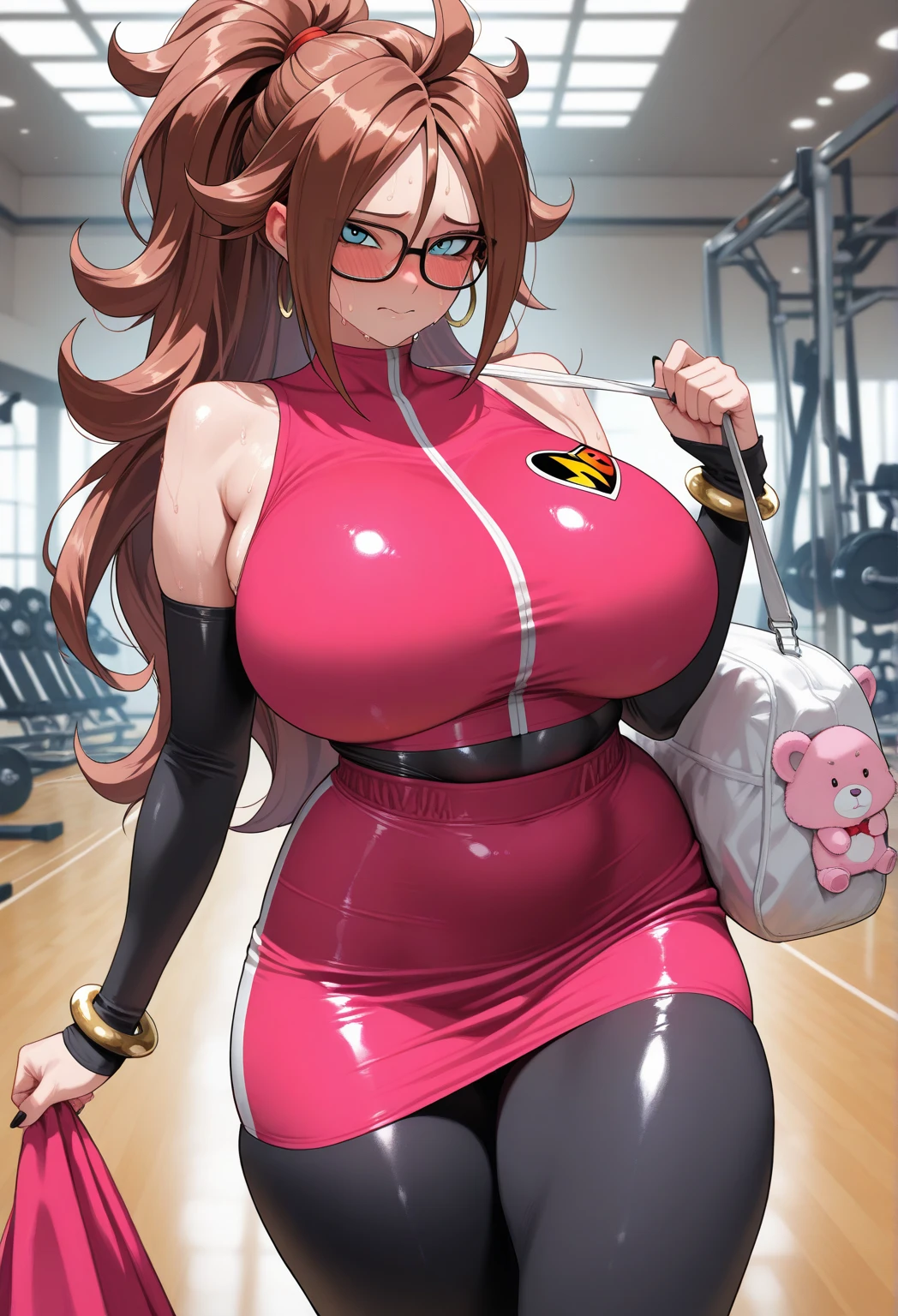 Ultra-realistic 8K CG，Flawless face，flawless perfection，，full bodyesbian，One-piece tights，Conjoinment，Light green latex set，Standing on the ground，poster for，huge tit，Huge breasts，A sagging breast，long leges，Slim，being thin，tightsuit，Lower chest position down，Breasts grow on the stomach