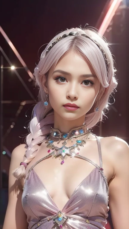masterpiece,Super Resolution,ultora-detail,ultora-reality paint,high quality,16K-picture quality,photograph,Highly detailed CG,16K wallpaper,(((10 year old beautiful girl:1.5,Beautiful girl with soft light on her face,1girl,The best beautiful girl,A beautiful girl is looking at me))),(((face shot))),(((A beautiful face without wrinkles:1.5,Realistic facial expression,,Detailed face:1.5,smile,Has very kind eyes,perfect eyes,Round eyes,Double Eyed Beautiful Girl,A beautiful girl with a very small mouth,Beautiful girl with pale pink lips,A beautiful girl with a very small nose,Narrow waist))),(((super shiny hair,super-front-light,White skin,White fabric,outfit-manticore,The mouth is veile:1.5,bodystockin,gold chain)))