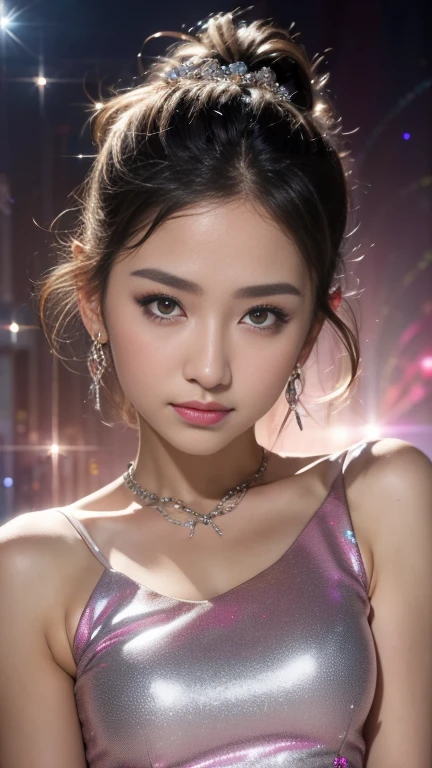 Model shooting style, Audrey Hepburn, (Highly detailed 8K wallpapers), Playboy Centerfold, Tim Okamura、Marco Mazzoni、Yoann Rossell, Popularity, Digital Painting, Photorealism, Exciting, Fairy Lights, Pastel Palette, Intricate details, Digital Art, society, masterpiece, Diversity, ((Perfect Face))  