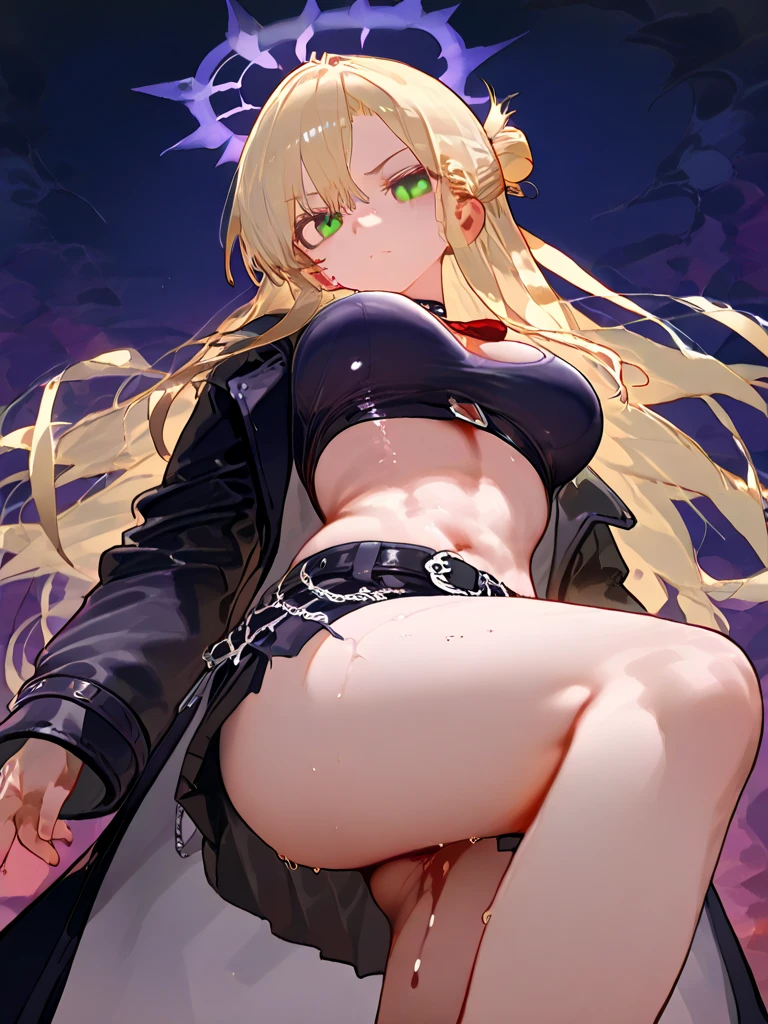 1girl, 18 year old female, Mysterious Heroine X Alter, Fate Grand/Order, anime style, ultra realistic, high detail, sexy pose, sexy, beautiful, exposed skin, slender, skinny, exposed breast, large breast, nipples, exposed nipples, nude, nudity, absurdres, high res, ultrasharp, 8K, UHD, retina, masterpiece, accurate, anatomically correct, perfect anatomy, textured skin, super detail, high details, high quality, award winning, best quality, high res, looking at viewer, detailed eyes, four fingers and one thumb per hand, perfect hands, perfect finger, two arms only, no clothes, revealing, platinum blonde hair, yellow eyes